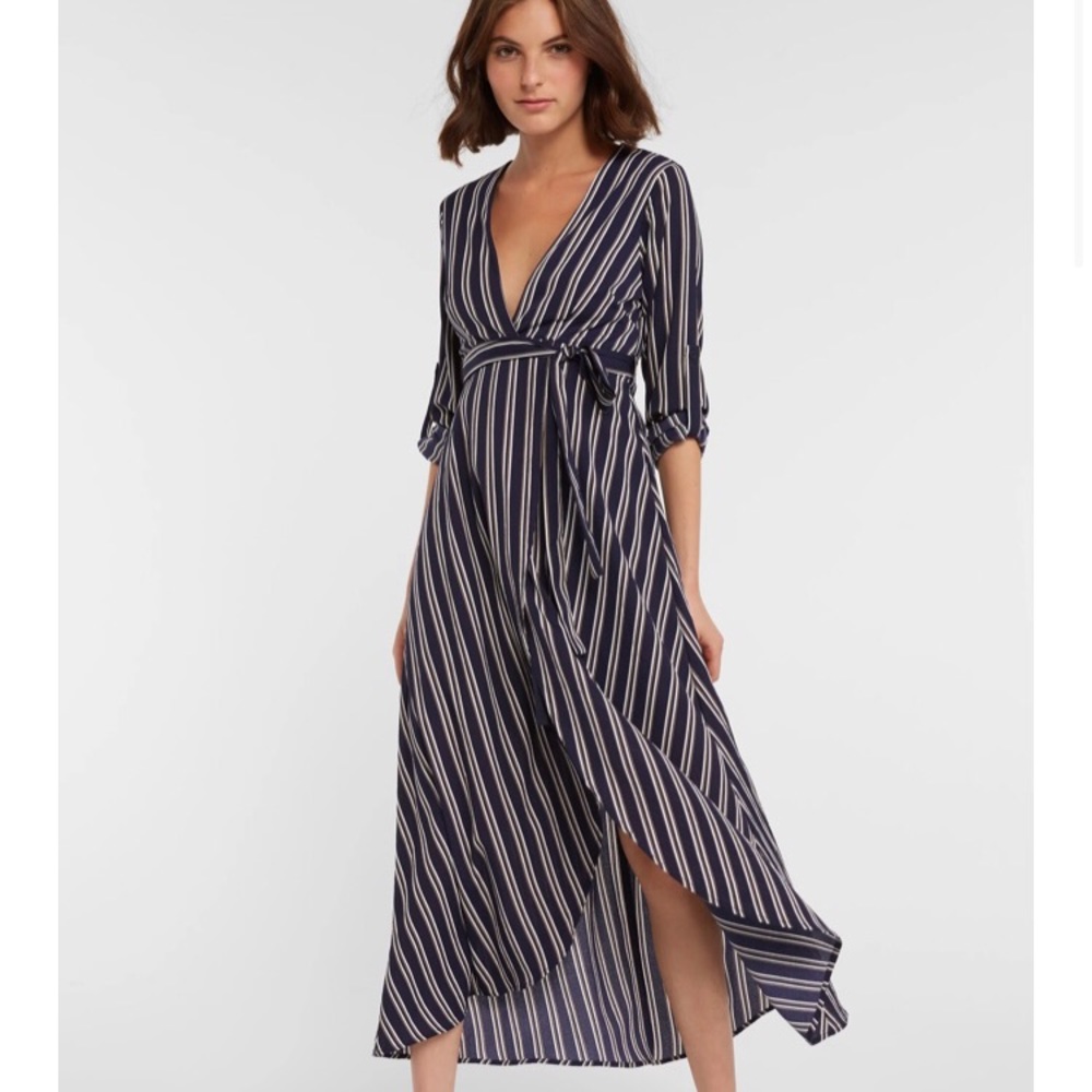 Favlux Navy Striped Midi Dress